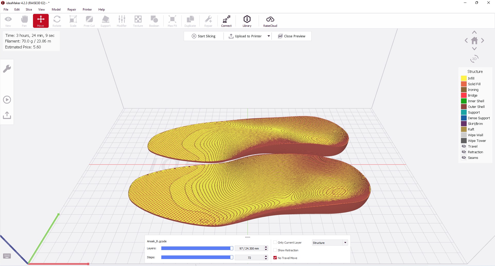 Slicing insoles with ideaMaker