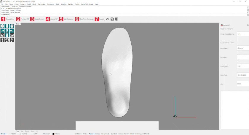 How to pronate and supinate using LutraCAD software