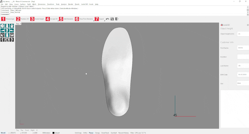 How to pronate and supinate using LutraCAD software