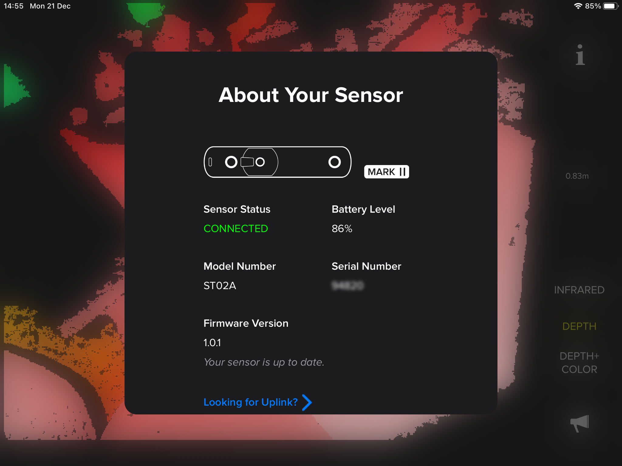 Validate that your Structure Sensor is connected